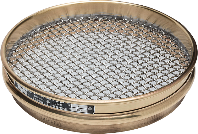 8“Dia., 3/4" (19.0mm) Brass Frame Stainless Mesh, 2" (50mm) Full Height Frame Standard Sieve